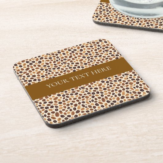 Warm Coffee Bean Roast Tones Seamless Pattern Getränkeuntersetzer (Linke Seite)