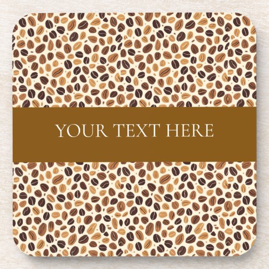 Warm Coffee Bean Roast Tones Seamless Pattern Getränkeuntersetzer (Vorderseite)