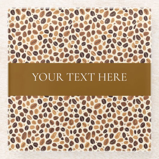 Warm Coffee Bean Roast Tones Seamless Pattern Glasuntersetzer (Vorderseite)
