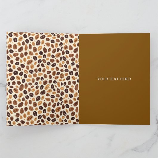 Warm Coffee Bean Roast Tones Seamless Pattern Karte (Innenseite)