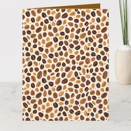 Warm Coffee Bean Roast Tones Seamless Pattern Karte (Vorderseite)