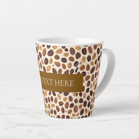 Warm Coffee Bean Roast Tones Seamless Pattern Milchtasse (Rechte Ecke)