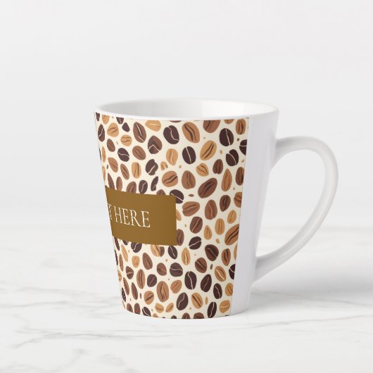 Warm Coffee Bean Roast Tones Seamless Pattern Milchtasse (Rechts)