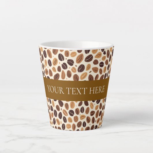 Warm Coffee Bean Roast Tones Seamless Pattern Milchtasse (Vorderseite)