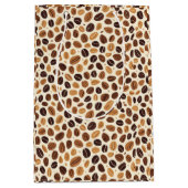 Warm Coffee Bean Roast Tones Seamless Pattern Mittlere Geschenktüte (Vorderseite)