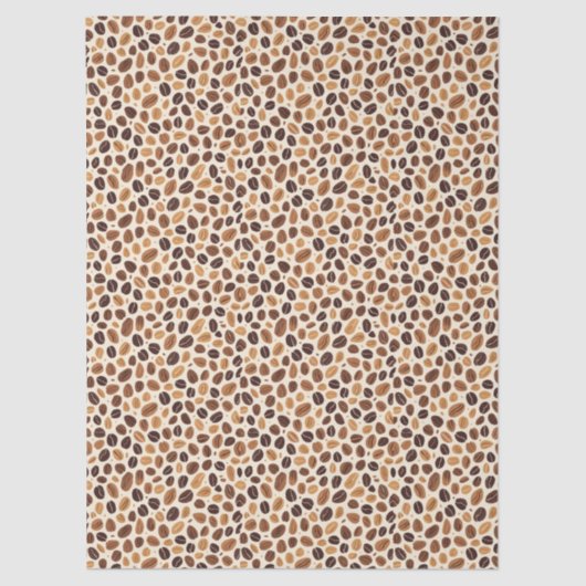 Warm Coffee Bean Roast Tones Seamless Pattern Seidenpapier (Vorderseite)