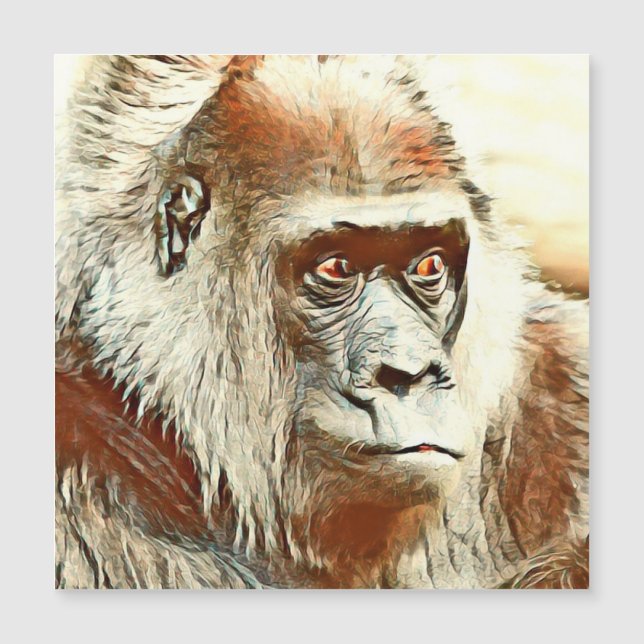 Warm colored animal gorilla magnetkarte (Vorderseite)