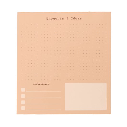 Warm, colorful retro aesthetic Thoughts & Ideas Notizblock (Vorderseite)