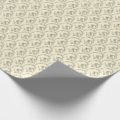 Warm Cozy Bear Hug Line Art Design Geschenkpapier (Ecke)