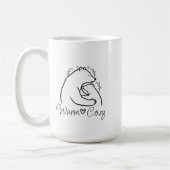 Warm Cozy Bear Hug Line Art Design Kaffeetasse (Links)