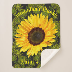 Warm & Cozy Leuchtend Gelbe Sonnenblume Personalis Sherpadecke