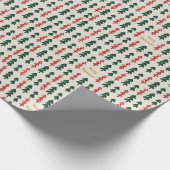 Warm & Cozy Retro Christmas Tree Pattern Wrapping Geschenkpapier (Ecke)