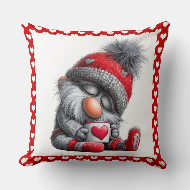 "Warm & Cozy" Sleepy Gnome | Winter Cocoa  Kissen (Vorderseite)