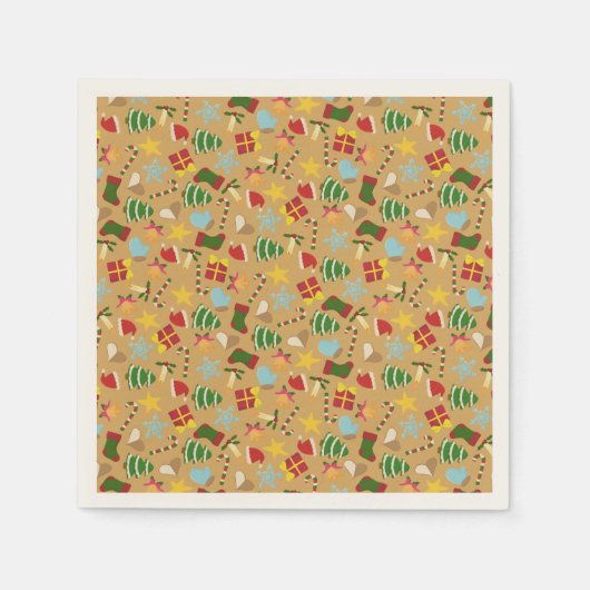 Warm Cozy Traditional Christmas Paper Napkins Serviette (Vorderseite)