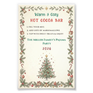 Warm & Cozy Weihnachts-Heiße-Schokolade-Bar-Party- Fotodruck