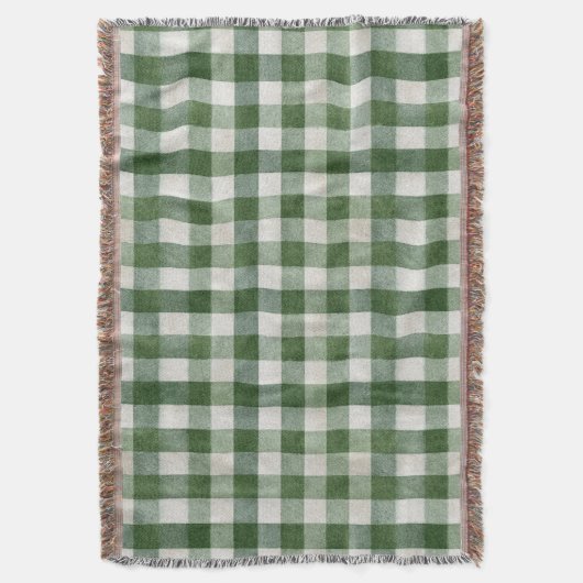 Warm Cream Green Plaid Stripes Christmas Decke (Vorderseite Vertikal)
