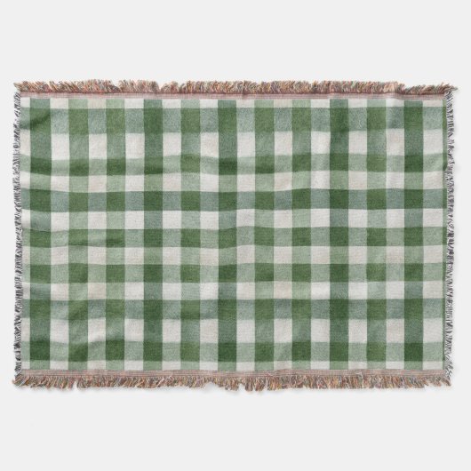 Warm Cream Green Plaid Stripes Christmas Decke (Vorderseite)