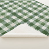 Warm Cream Green Plaid Stripes Christmas Sherpadecke (3/4)