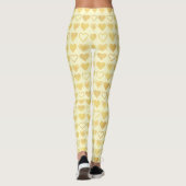 Warm Cream Minimal Hearts Valentine Gift Leggings (Rückseite)