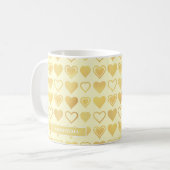 Warm Cream Minimal Hearts Valentine’s Gift Kaffeetasse (Vorderseite Links)