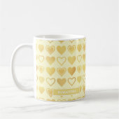 Warm Cream Minimal Hearts Valentine’s Gift Kaffeetasse (Links)