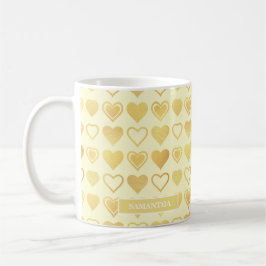 Warm Cream Minimal Hearts Valentine’s Gift Kaffeetasse