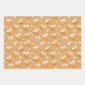 Warm Creamy Caramel Hearts Christmas Tree Branches Geschenkpapier Set (Vorderseite 3)