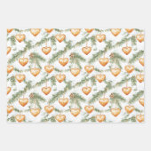 Warm Creamy Caramel Hearts Christmas Tree Branches Geschenkpapier Set (Vorderseite)