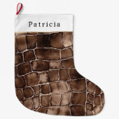 Warm Creamy Chocolate Candy Bar Christmas Großer Weihnachtsstrumpf (Vorderseite)