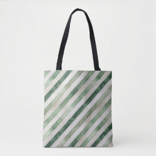 Warm Creme Grüne Streifen Weihnachten Tasche