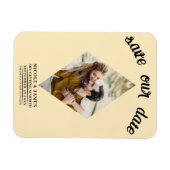 Warm Custard Foto Wedding Save the Date Magnet (Horizontal)