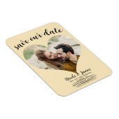 Warm Custard Heart Foto Wedding Save the Date Magnet (Rechte Seite)