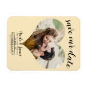Warm Custard Heart Foto Wedding Save the Date Magnet (Horizontal)
