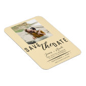 Warm Custard Save the Date Foto Wedding Magnet (Rechte Seite)