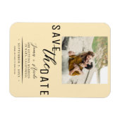 Warm Custard Save the Date Foto Wedding Magnet (Horizontal)