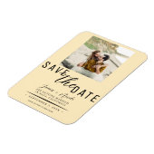 Warm Custard Save the Date Foto Wedding Magnet (Linke Seite)