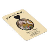 Warm Custard Wedding Ring Foto Save the Date Magnet (Rechte Seite)