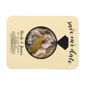Warm Custard Wedding Ring Foto Save the Date Magnet (Horizontal)