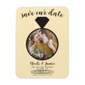 Warm Custard Wedding Ring Foto Save the Date Magnet (Vertikal)