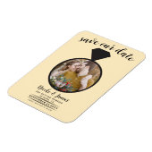 Warm Custard Wedding Ring Foto Save the Date Magnet (Linke Seite)