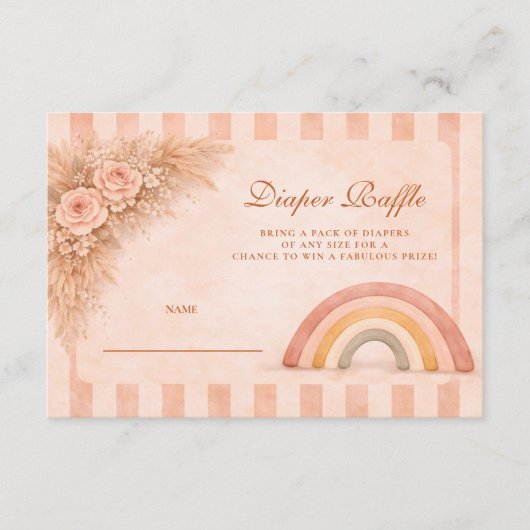 Warm Desert Boho Rainbow Diapper Raffle Begleitkarte (Vorderseite)