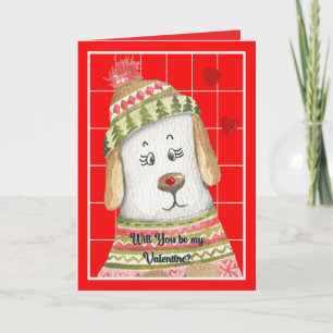 Warm Doggie Valentine Dankeskarte