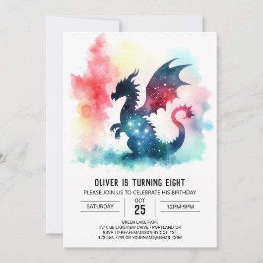 Warm Dragon Birthday DIY Einladung (Vorderseite)