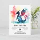 Warm Dragon Birthday DIY Einladung (Stehend Vorderseite)