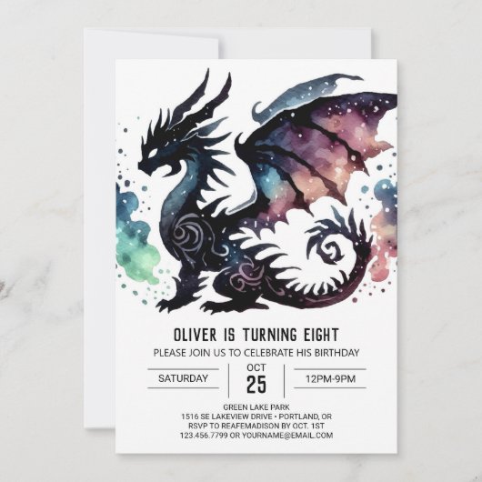 Warm Dragon Birthday Einladung (Vorderseite)