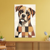 Warm Earth Tone Geometric Boxer Leinwanddruck (Insitu (Wohnzimmer))