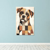 Warm Earth Tone Geometric Boxer Leinwanddruck (Insitu (Holzboden))