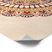 Warm Earth Tones Lotus Henna Mandala Poster (Ecke)