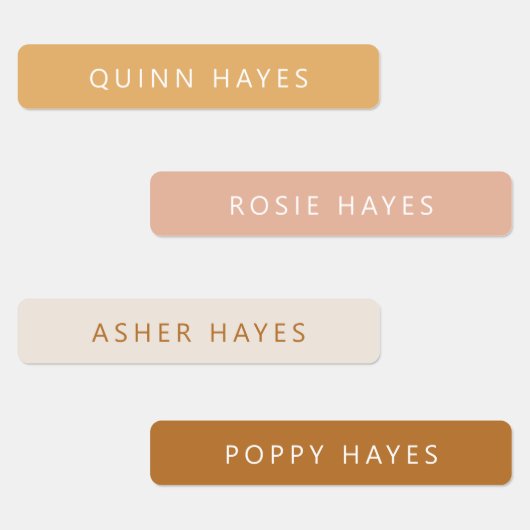 Warm Earthy Boho Name Labels Etiketten (Gruppe)
