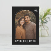 Warm Earthy Modern Photo Save The Date (Stehend Vorderseite)